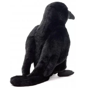 Peluche corbeau avec croassement, vue de dos Peluche corbeau avec croassement, vue de dos