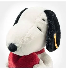 Peluche Snoopy Love - 30 cm signée Steiff, gros plan sur la tête Peluche Snoopy Love - 30 cm signée Steiff, gros plan sur la tête