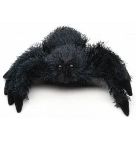 Peluche araignée noire - 15 cm, vue de face Peluche araignée noire - 15 cm, vue de face