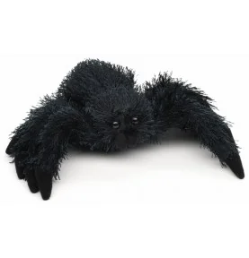 Peluche araignée noire - 15 cm