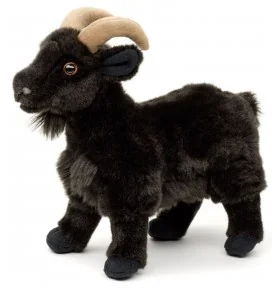 Peluche chèvre de montagne noire - 29 cm signée Uni-Toys