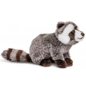 Peluche raton laveur - 23 cm signée Uni-Toys, vue de profil Peluche raton laveur - 23 cm signée Uni-Toys, vue de profil