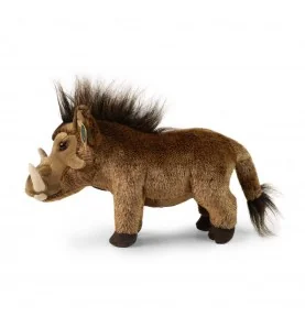 Peluche phacochère - 36 cm signée Rappa, vue de profil Peluche phacochère - 36 cm signée Rappa, vue de profil
