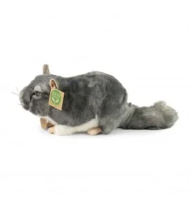 Peluche chinchilla - 22 cm signée Rappa, vue de profil Peluche chinchilla - 22 cm signée Rappa, vue de profil
