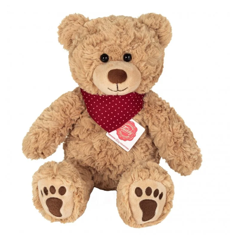 Ours en peluche Curtis avec foulard - 30 cm signé Teddy Hermann