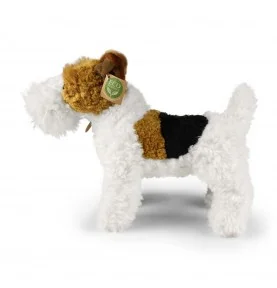 Peluche fox terrier - 30 cm, vue de profil Peluche fox terrier - 30 cm, vue de profil