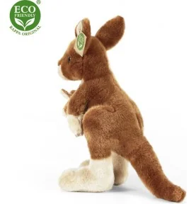 Peluche kangourou avec bébé - 27 cm, vue de dos Peluche kangourou avec bébé - 27 cm, vue de dos