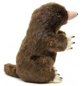 Peluche taupe - 19 cm, vue de profil Peluche taupe - 19 cm, vue de profil