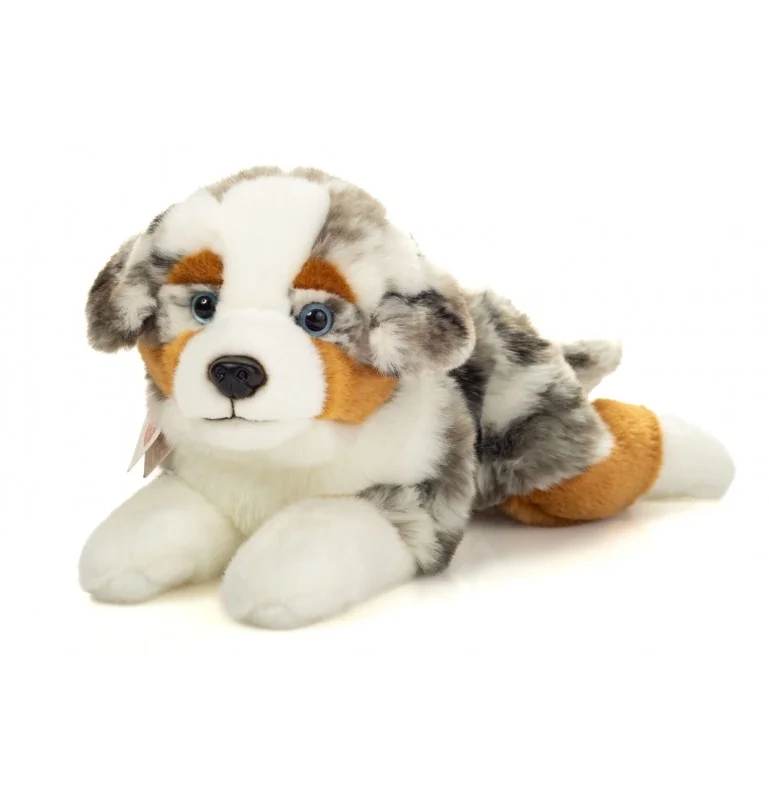 Peluche berger australien couché - 40 cm signée Teddy Hermann Peluche berger australien couché - 40 cm signée Teddy Hermann