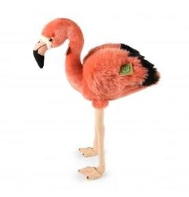 Peluche flamant rose - 46 cm signée Rappa, vue de profil
