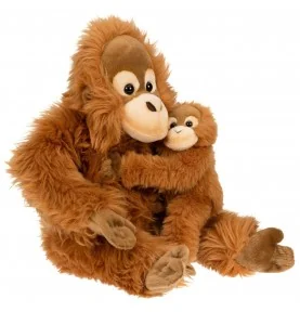 Peluche orang-outan avec bébé, assis - 30 cm Peluche orang-outan avec bébé, assis - 30 cm