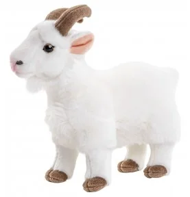 Peluche chèvre de montagne blanche - 29 cm