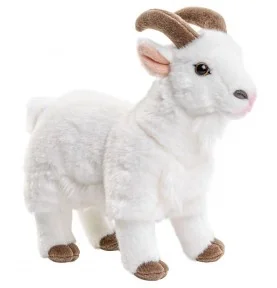 Peluche chĂšvre de montagne blanche - 29 cm, vue de profil Peluche chĂšvre de montagne blanche - 29 cm, vue de profil