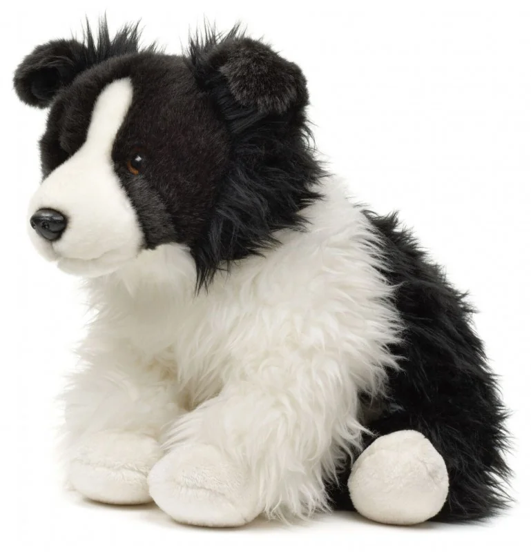 Peluche Border Collie assis - 26 cm