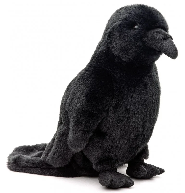 Peluche corbeau noir - 23 cm