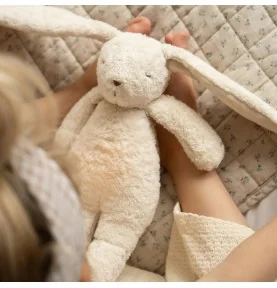 Peluche veilleuse lapin nature bio - sable signée Moonie Peluche veilleuse lapin nature bio - sable signée Moonie
