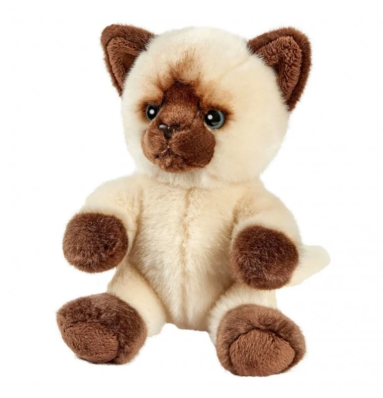 Peluche chat siamois - 17 cm signée Anima