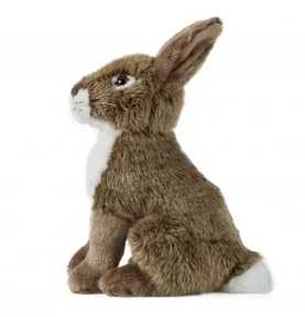 Peluche lièvre - 27 cm signée Living Nature, vue de profil