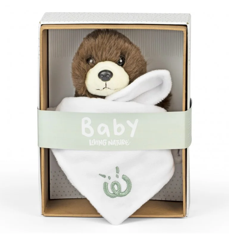 Peluche doudou bébé loutre avec mouchoir, dans sa boîte cadeau Peluche doudou bébé loutre avec mouchoir, dans sa boîte cadeau