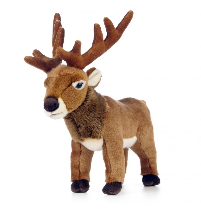 Peluche cerf rouge - 31 cm signée Living Nature
