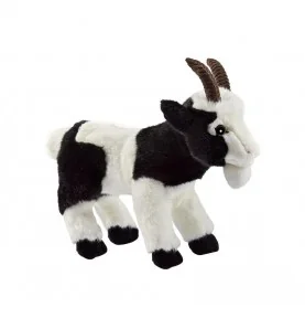 Peluche chèvre noire et blanche - 26 cm