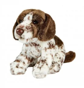 Peluche chien Pointer assis - 30 cm