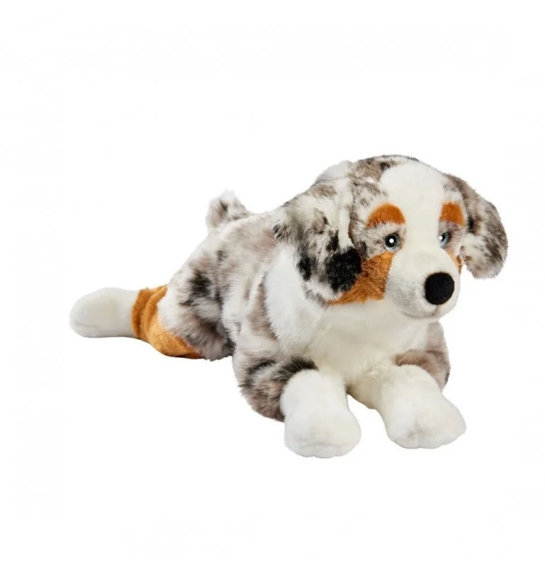 Peluche berger australien couché - 60 cm signée Anima
