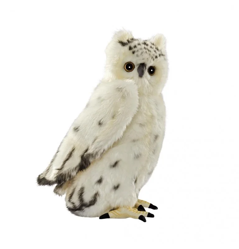 Peluche chouette blanche avec tête articulée - 32cm signée HANSA Creation
