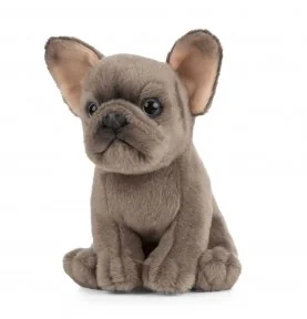 Peluche chiot bouledogue français - 19 cm signée Living Nature