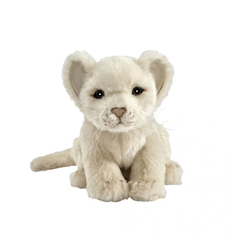 Peluche lion blanc bébé - 18 cm signée Hansa Creation