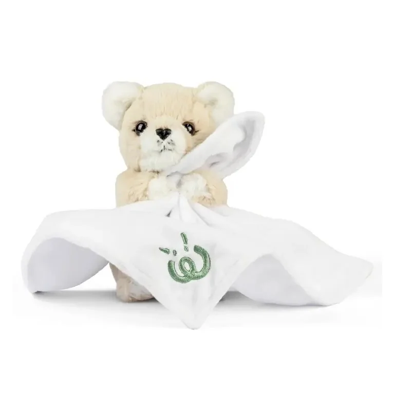 Peluche doudou bébé lion avec mouchoir signée Living Nature Peluche doudou bébé lion avec mouchoir signée Living Nature