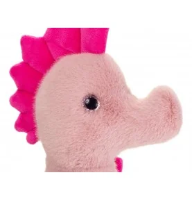 Peluche hippocampe rose Alba - 23 cm signée Teddy Hermann, gros plan sur la tête Peluche hippocampe rose Alba - 23 cm signée Teddy Hermann, gros plan sur la tête