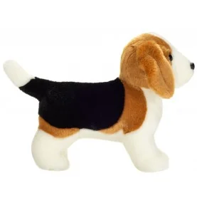 Peluche Beagle debout - 25 cm signée Teddy Hermann, vue de profil