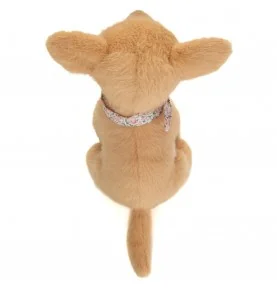 Peluche Chihuahua assis - 25 cm signée Teddy Hermann, vue de dessus Peluche Chihuahua assis - 25 cm signée Teddy Hermann, vue de dessus
