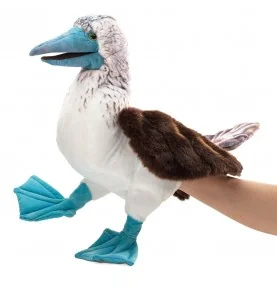Marionnnette fou à pieds bleus signée Folkmanis