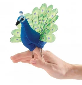Marionnette mini paon signée Folkmanis Marionnette mini paon signée Folkmanis