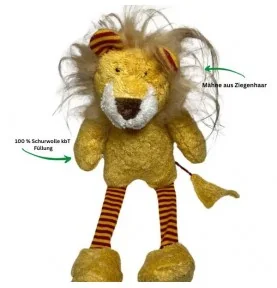 Peluche lion bio signée Pat & Patty