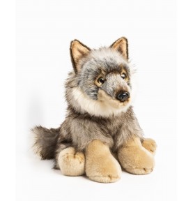 Peluche loup assis - 30 cm signée Anima
