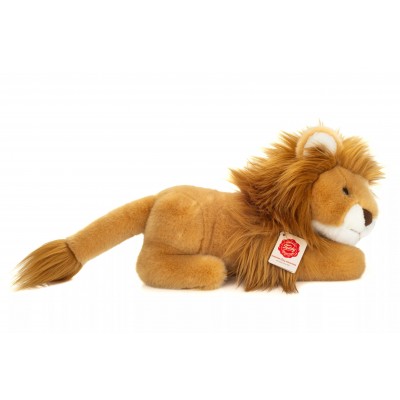 Peluche lion couché - 30 cm signée Teddy Hermann, vue de profil Peluche lion couché - 30 cm signée Teddy Hermann, vue de profil