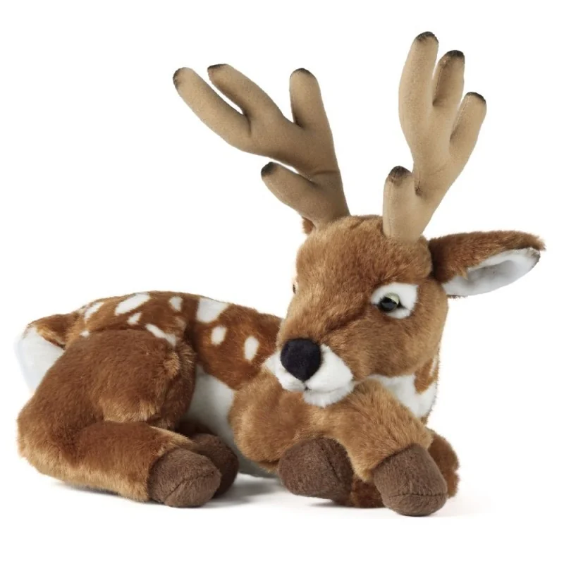 Peluche daim avec bois - 35 cm signée Living Nature