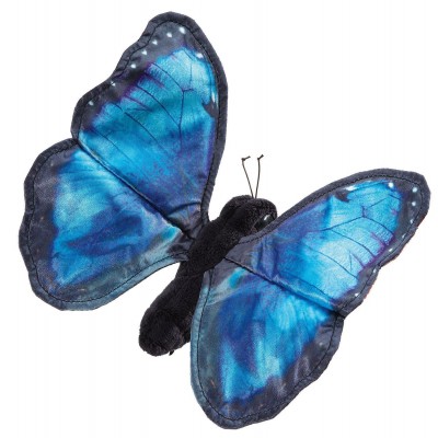 Papillon morpho bleu signée Folkmanis
