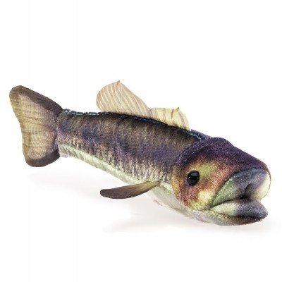 Mini marionnette à doigt black-bass signée Folkmanis