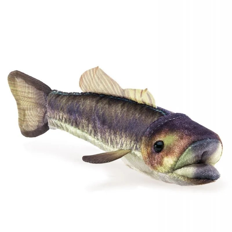 Mini marionnette à doigt black-bass signée Folkmanis Mini marionnette à doigt black-bass signée Folkmanis