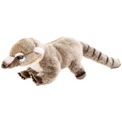 Peluche Coati - 29 cm signée Uni-Toys, vue de profil Peluche Coati - 29 cm signée Uni-Toys, vue de profil