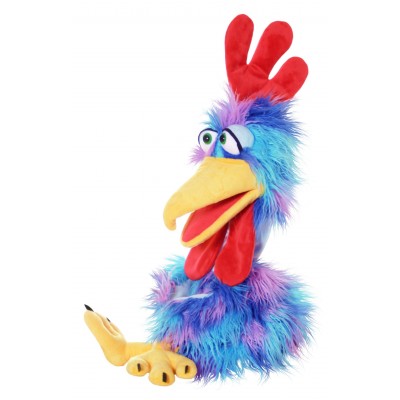 Marionnette Coq Sir Theo - 90 cm signée Living Puppets, en position assise Marionnette Coq Sir Theo - 90 cm signée Living Puppets, en position assise