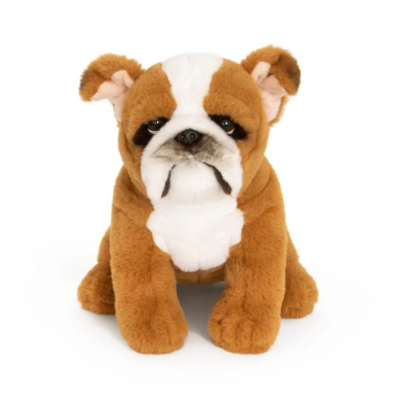 Peluche Bouledogue Anglais - 20 cm signée Living Nature, vue de face Peluche Bouledogue Anglais - 20 cm signée Living Nature, vue de face