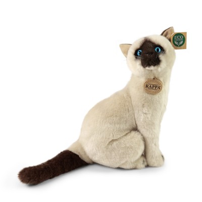 Peluche Chat Siamois - 30 cm signée Rappa, vue de profil