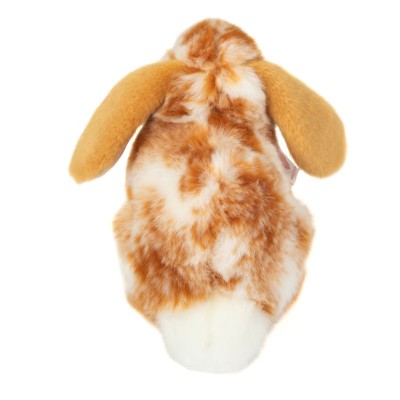 Peluche Lapin Bélier Tacheté Marron Clair et Blanc - 23 cm signée Teddy Hermann, vue de dos