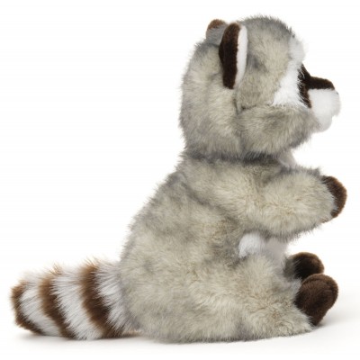 Peluche Raton Laveur - 21 cm signée Uni-Toys, vue de profil