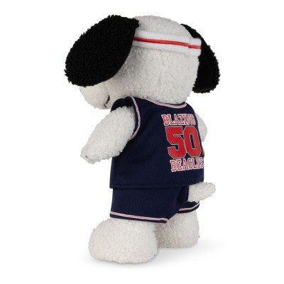 Peluche Snoopy Basket - 23 cm signée Bon Ton Toys, vue de dos Peluche Snoopy Basket - 23 cm signée Bon Ton Toys, vue de dos